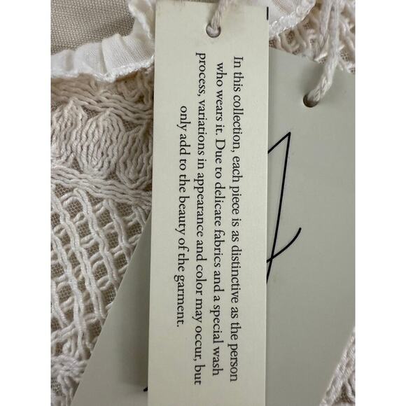 NWT Joie Ivory Embroidered Ruffle Blouse M Boho Luxe Romantic Messy Coquette - Picture 3 of 4